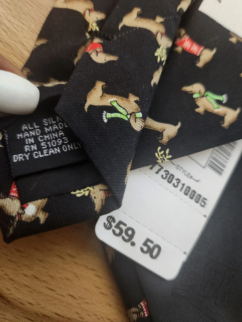 NWT Jos A Bank Miracle Collection Christmas Dachshund Silk Tie Dog Holiday Gift